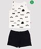 Nino Bambino 100% Organic Cotton Sleeveless Moustache Print Tee And Shorts - White And Black