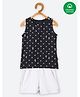 Nino Bambino 100% Organic Cotton Sleeveless Printed Tee & Shorts - Black