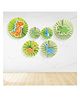 Untumble Dinosaur Theme Paper Fan Decoration - Pack of 6