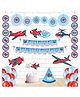 Untumble Aeroplane Paper Fan Birthday Decoration Kit - Pack of 95