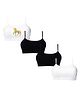 D'chica Pack of 4 Beginner Non Paded Non Wired Unicorn Print Bra  - Black White
