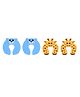 The Little Lookers Door Stopper Giraffe & Polar Bear Design Yellow Blue - Pack of 4