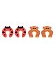 The Little Lookers Door Stopper Ladybug & Monkey Design Red Brown - Pack of 4