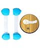 THE LITTLE LOOKERS Transparent Safety Lock for Doors, Cabinet, Fridge, Drawer Blue - Pack of 2