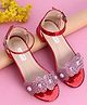 Cute Walk by Babyhug Sandals With Studded Pearls - Red