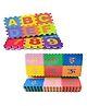 New Pinch 36 Pieces Mini Alphabet and Number Mat with 48 Pieces Hindi Varnmala Mini Puzzle Foam Mat for Kids - Multicolor