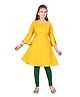 Aarika Three Fourth Sleeves Solid Colour Kurta - Yellow