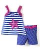 Nannette Star Print Top & Shorts Set - Blue & White