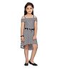 Aarika Half Sleeves Striped Dress  - Black