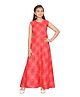 Aarika Sleeveless Bandhani Print Dress - Red