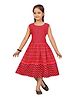 Aarika Sleeveless Zig Zag Print Dress  - Red