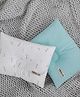 Mi Arcus 100% Cotton Head Shaping Baby Pillow  Pack of 2, Printed & Solid, White & Blue