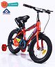 Pine Kids 14 Inch Rubber Air Tyres 99% Assembled Bicycle For Boys & Girls With Training Wheels  - Red