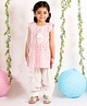 Little Bansi Sleeveless Chikan Embroidered Kurti & Salwar Set - Pink