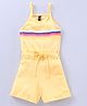 Game Begins Sleeveless Stripe Jumpsuit - Yellow