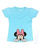 Disney By Crossroads Short Sleeves Minnie Print Tee - Sky Blue