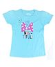 Disney By Crossroads Short Sleeves Minnie Printed Tee - Light Blue