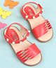 Cute Walk by Babyhug Party Wear Sandals Bead Detailing - Red
