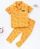 Wow Clothes Half Sleeves Night Suit Monkey Print - Yellow