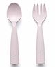 Miniware My First Cutlery Fork & Spoon Set with Carry Pouch for Kids - Plant-Based, Non-Toxic & Plastic-Free - Cotton Candy