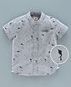 JusCubs Half Sleeves Scuba Diving Print Shirt - Grey