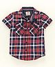JusCubs Half Sleeves Checked Shirt - Navy Blue