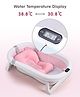 Foldable Bathtub with Cushion and Thermometer - Pink