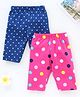 Babyhug Three Fourth Leggings Pack of 2 - Navy Blue Pink