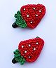 Woonie Handmade Strawberry Design Hair Clips  - Red