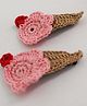 Woonie Handmade Ice Cream Design Hair Clip  - Pink