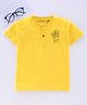 Earth Conscious Half Sleeves Finger Snap Print Tee - Yellow