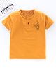 Earth Conscious Half Sleeves Finger Snap Print Tee - Orange