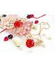 Pihoo Pack Of 2 Bracelet Lumba & Flower Rakhi With Batwa - Red