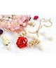 Pihoo Flower Bracelet Lumba Rakhi With Batwa - Red