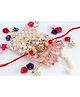 Pihoo Designer Kundan Rakhi With Batwa - Red