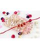 Pihoo Designer Glass Beads Rakhi With Batwa - Red