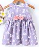 Yellow Duck Sleeveless One Piece Frock Floral Print - Purple