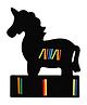 ilearnngrow Unicorn Black Board with Duster & Chalks - Black