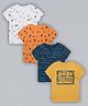 Plum Tree Pack Of 4 Half Sleeves Dude Squad Print Tee - Multi