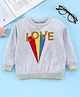 ToffyHouse Full Sleeves Pullover Glitter Text Print - Grey Melange