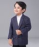 Babyhug Full Sleeves Party Blazer Textured - Navy