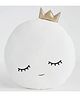 Stybuzz Full Moon Shape Plush Velvet Cushion - White