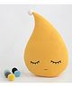 StyBuzz Rain Drop Shaped Cushion with Pom Poms - Yellow