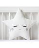 StyBuzz Star Shaped Cushion with Pom Poms - White