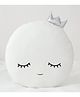 StyBuzz Full Moon Shaped Plush Velvet Cushion - White 