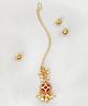 Lime By Manika Festive Kundan & Pearl Detailed Maang Teeka - Dark Pink Gold