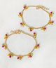 Lime By Manika Dangling Beads Anklets - Multicoloured