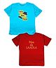KAVEE Half Sleeves Love You Papa Printed Bio Wash 100 % Cotton Pack Of 2 Tee - Multicolor