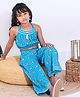 Pspeaches Sleeveless Bike Print Top With Flared Pants - Blue