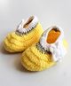 Woonie Handmade Flower Design Booties - Yellow